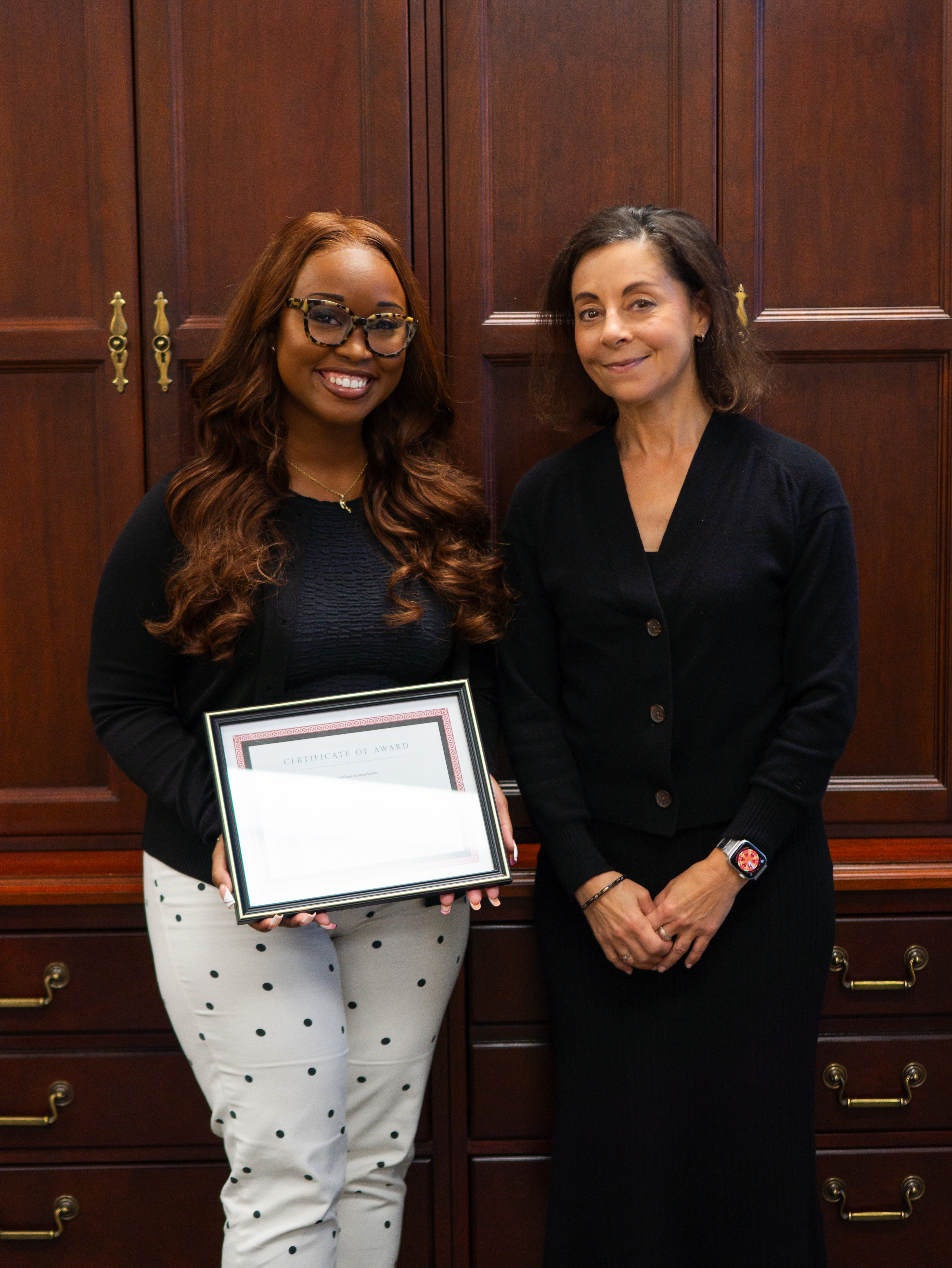 2025 Nord Dissertation Award Recipient, Jessica Barnes with Dr. Shapiro.
